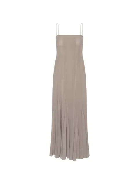 ROTATE BIRGER CHRISTENSEN chiffon maxi strap dress taupe Grey 115519816