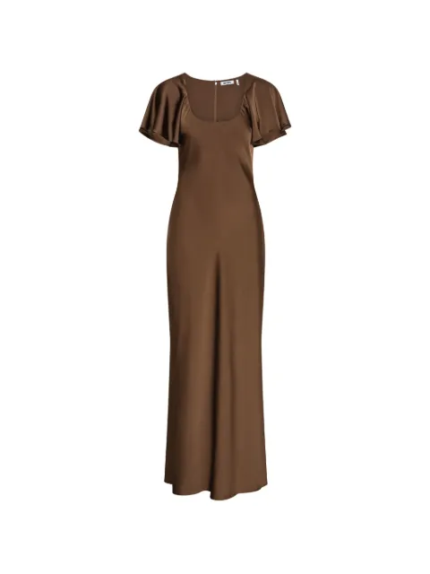 ROTATE BIRGER CHRISTENSEN satin flowy sleeve dress dark brown Brown 1159062037