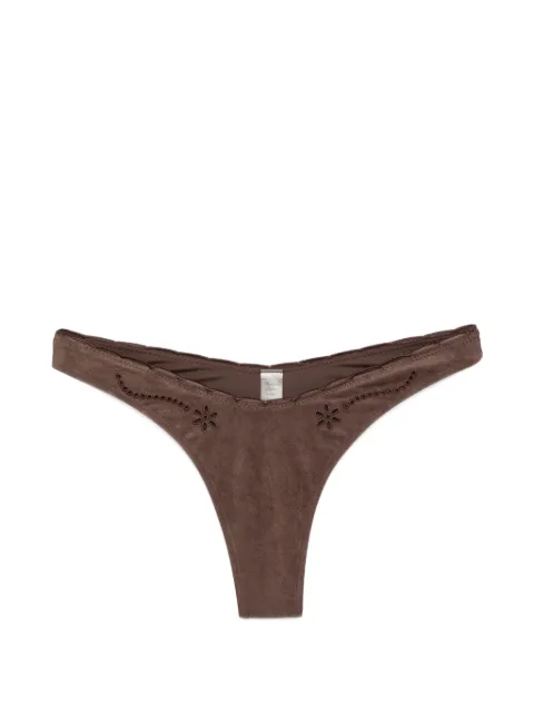 Frankies Bikinis Full Moon floral bikini bottom Brown 11460SD