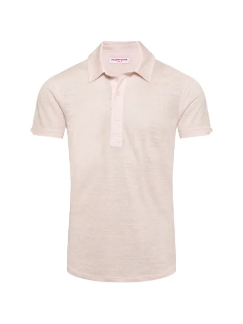 Orlebar Brown linen polo shirt Pink 281790