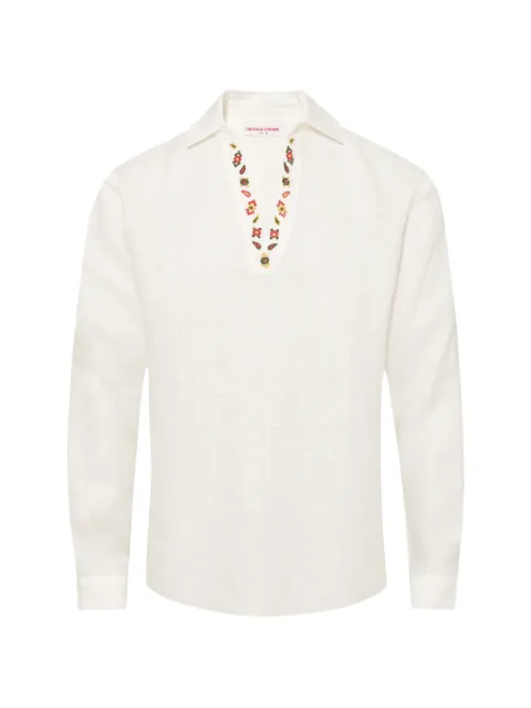 Orlebar Brown Ridley embroidery shirt Neutrals 281840