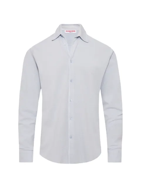 Orlebar Brown Giles pique shirt Blue 281804