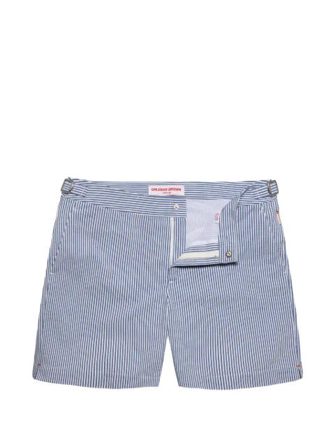Orlebar Brown Bulldog Seersucker stripe beachwear Blue 281760