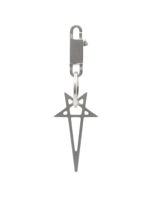 Rick Owens pentagram keyring Silver RA01F0891MET