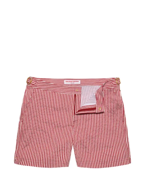 Orlebar Brown Bulldog striped classic swim shorts Red 281755