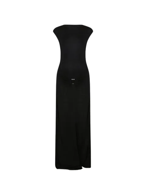 Izaak Azanei ring-detail boat-neck maxi dress Black PRESS26LND003