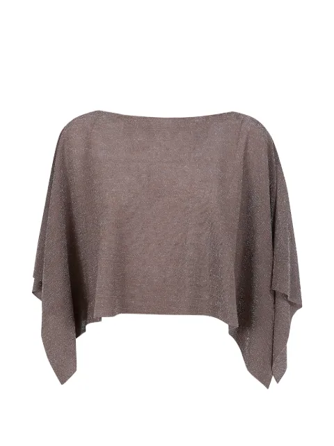 D.Exterior lurex-embellishment cape Brown 62346