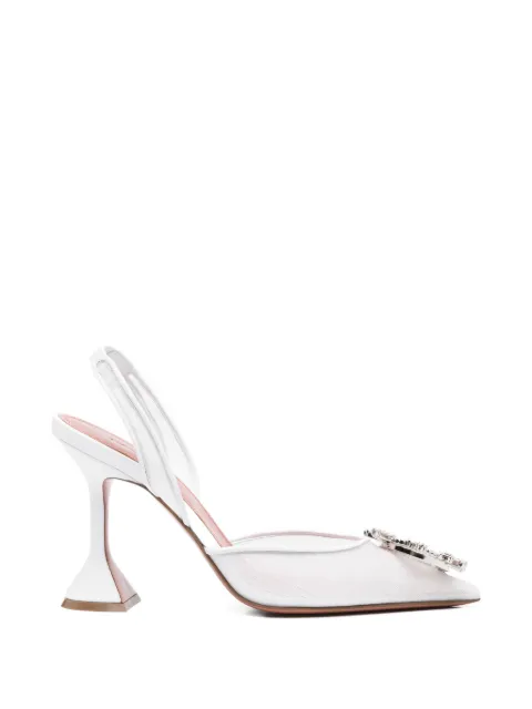 Amina Muaddi Begum embellishment slingback pumps White 13S362832BEG