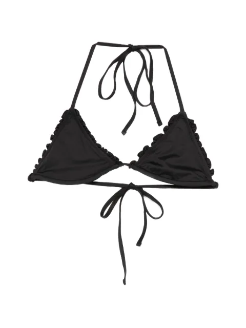 Frankies Bikinis Nick ruffled bikini top Black 10535NS