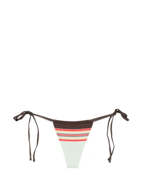 Frankies Bikinis Tia striped tie-side bikini bottoms Green 11190NS