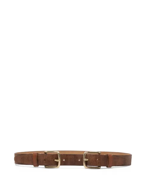 R13 double-buckle belt Brown R13WA073A084