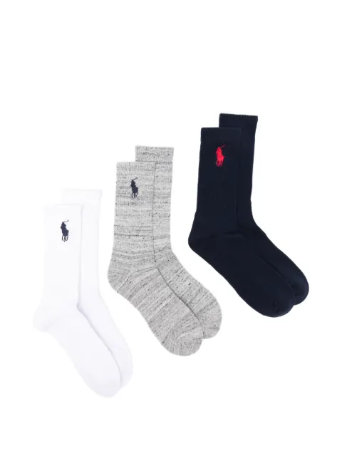 Polo Ralph Lauren embroidered socks (set of three) Blue 449865823003