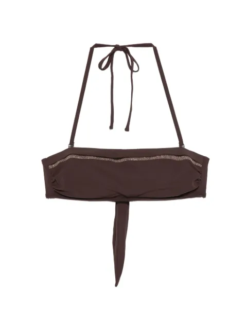 Brunello Cucinelli beaded tie bikini Brown MQ965VS500C499