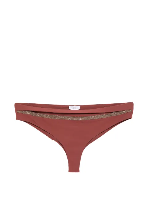 Brunello Cucinelli cocoa embellished bikini bottoms Brown MQ965VS599C499