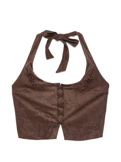 Frankies Bikinis Delilah tie-detail bikini top Brown 10551SD