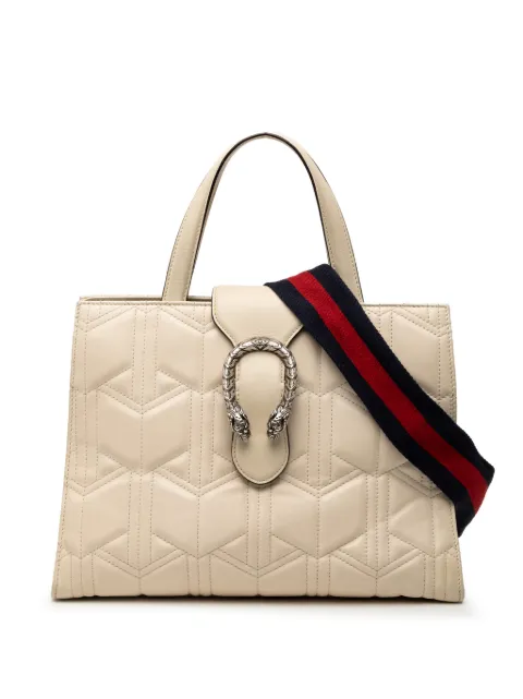 Gucci Pre-Owned 2016-2026 Quilted Leather Dionysus Web satchel White Z6KYFV8GPQR1A5CI