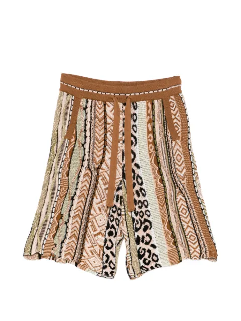 Laneus patterned drawstring shorts Neutrals S6LAMAKS065