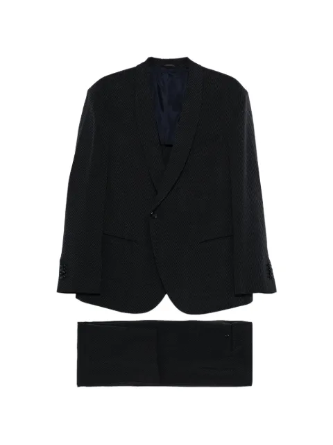 Giorgio Armani pinstripe single-button blazer Black GM003536TE20779