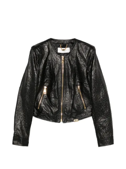 Elisabetta Franchi zip textured jacket Black GD56Z62E2