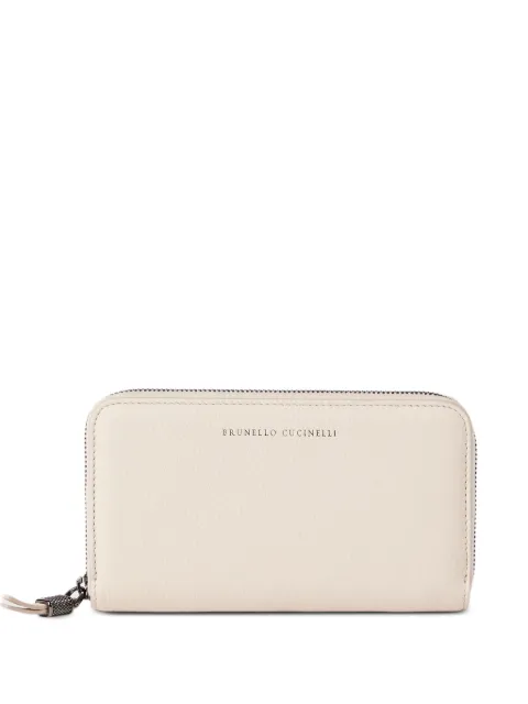 Brunello Cucinelli grained zip wallet Neutrals MWCAM2724C8905