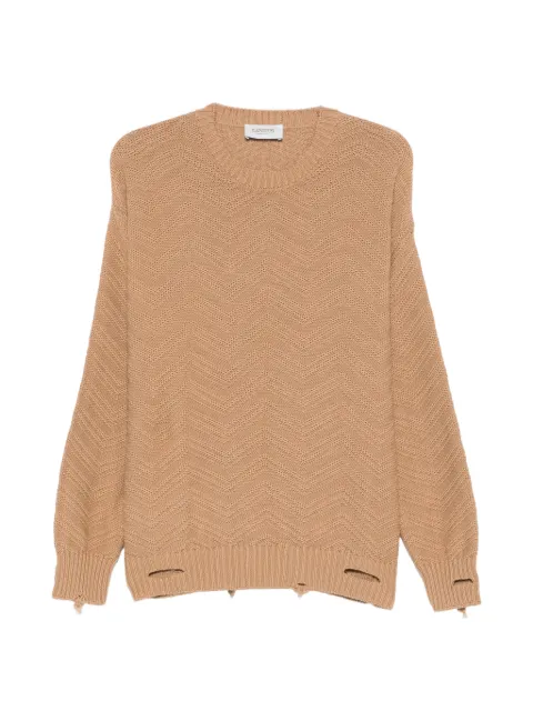 Laneus zigzag knit sweater Neutrals S6LAMAKN027