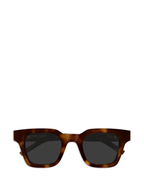 Saint Laurent Eyewear square-frame logo-plaque sunglasses Brown SLM157003