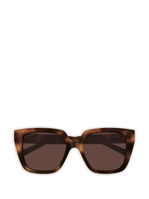 Gucci Eyewear geometric-frame logo sunglasses Brown GG2102S002