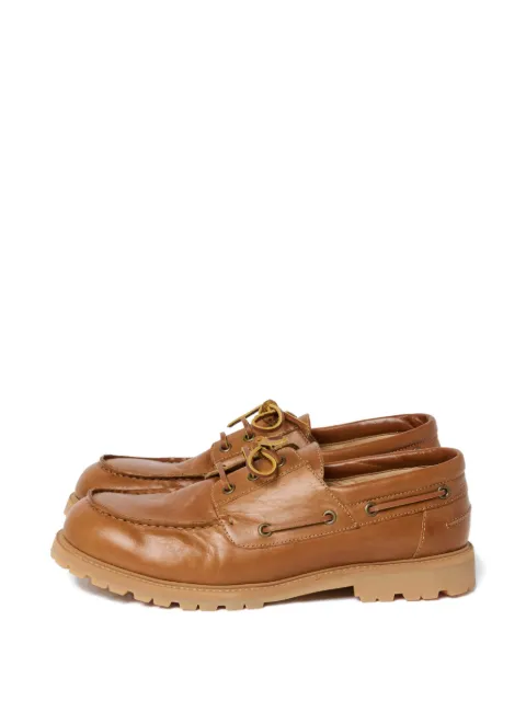 Studio Nicholson Guston raw-cut leather boat shoes Brown GUSTONSNM1341SD