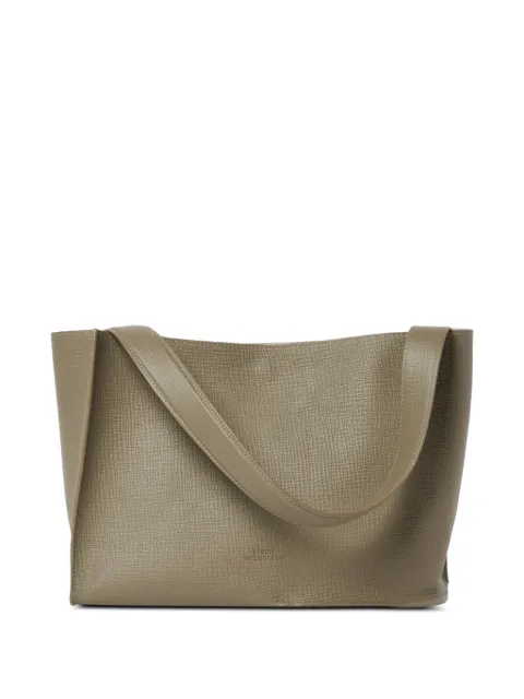Studio Nicholson Doublet grained-leather shoulder bag Neutrals MEDIUMDOUBLETSN805PALMELLATOLEATHERELEPHANT