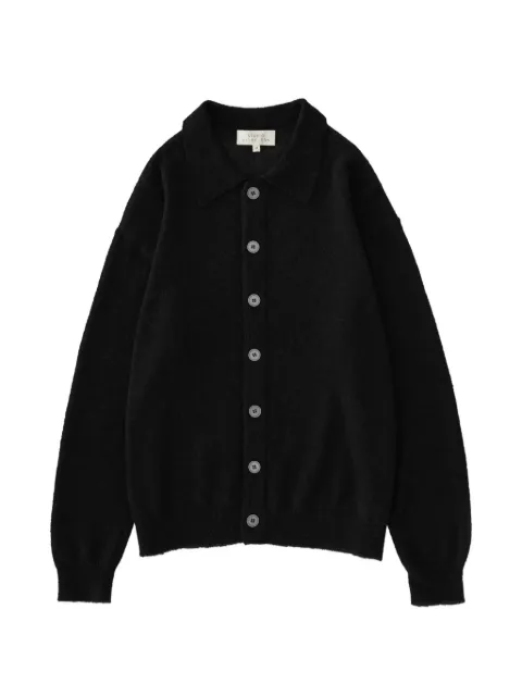 Studio Nicholson Hamto polo button cardigan Black HAMTOSNM1530MOHAIRBLACK