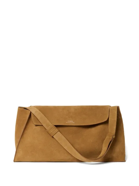 Studio Nicholson Shiboru trapezoid magnetic suede bag Brown SHIBORUSN742VESUVIOSUEDESAND