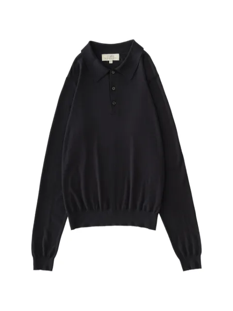 Studio Nicholson Pilote logn-sleeves polo shirt Blue PILOTESNM381TENCELSILKCOTTONDARKNAVY