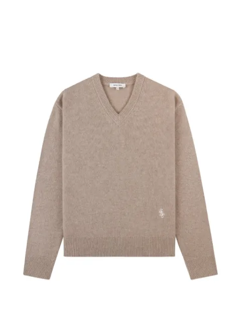 Sporty & Rich V-neck embroidered sweater Neutrals WS07666302BE24