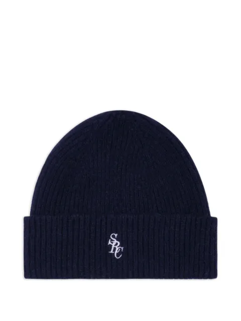 Sporty & Rich embroidered-logo beanie hat Blue AC06666302BL106