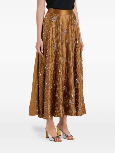 ILTA Rosie sequin embellished midi skirt Gold ROSIE
