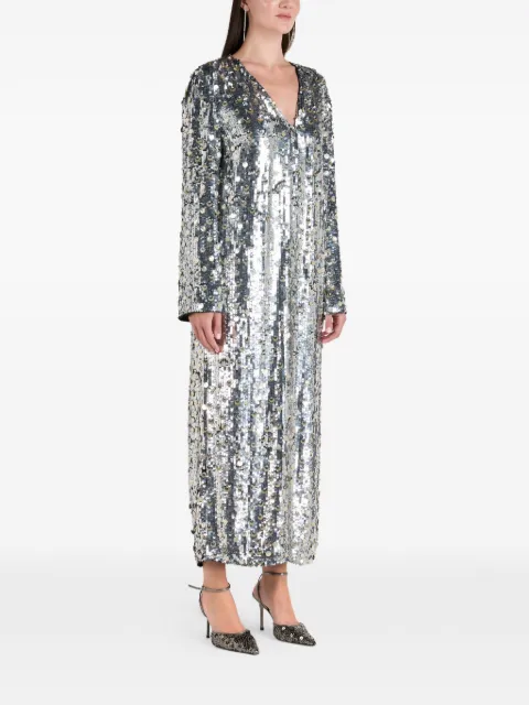 ILTA Blaise sequin V-neck maxi dress Silver BLAISE