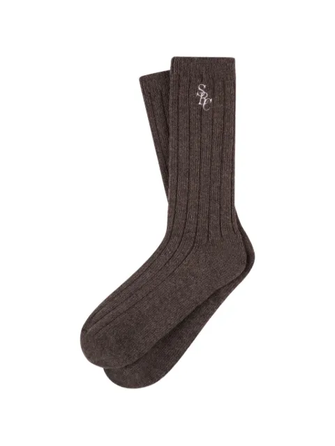 Sporty & Rich ribbed socks Brown AC07866302BR27