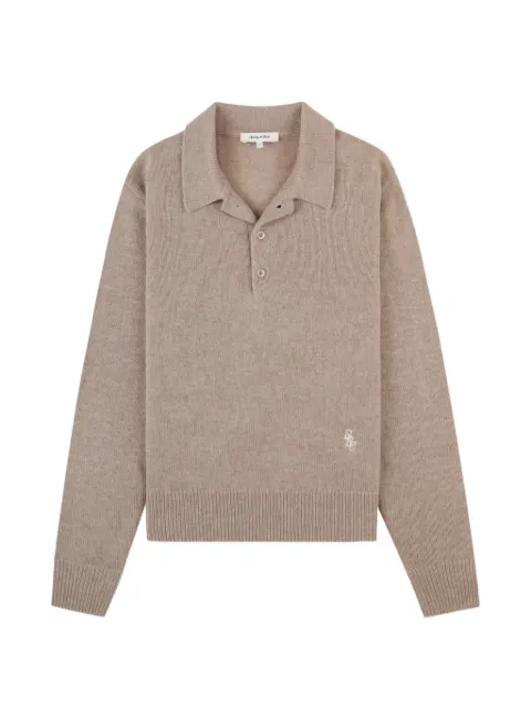 Sporty & Rich embroidered-logo polo top Neutrals WS07466302BE24