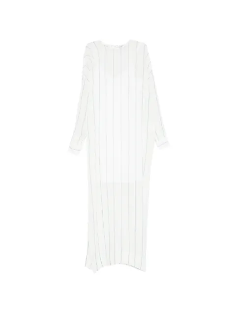 BONDI BORN Capri striped tunic maxi dress White DR10049SG