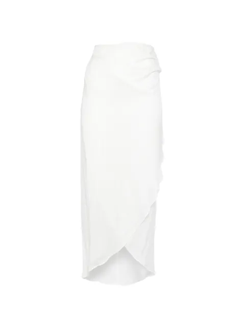 BONDI BORN ruffled midi skirt White CU70564NT