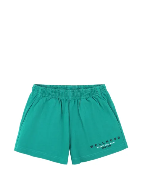 Sporty & Rich spellout-embroidered shorts Green SH03767085GR372