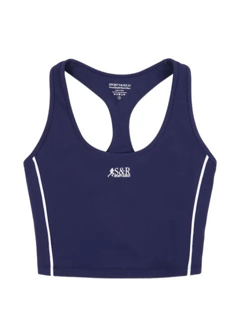 Sporty & Rich SR Runner Sports crop tank top Blue TO06367139BL1322