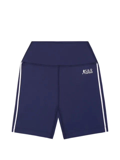 Sporty & Rich SR Runner stripe-detail shorts Blue SH04667139BL1322