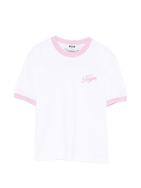 MSGM embroidery T-shirt White 4041MDM112D267002