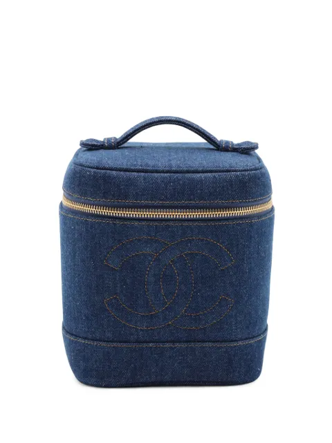 CHANEL Pre-Owned 1996-1997 CC Denim vanity bag Blue ZSOG1VXHRLYDWKX5