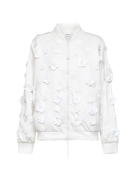 P.A.R.O.S.H. floral-appliqué bomber jacket White D431852PLOOM