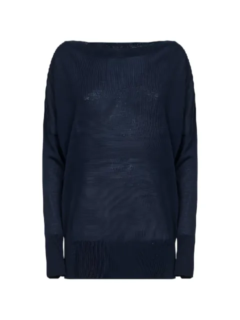 P.A.R.O.S.H. boat-neck long-sleeve sweater Blue D540947LINFA26012