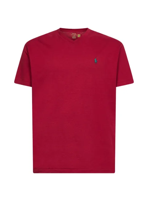 Polo Ralph Lauren ribbed V-neck T-shirt Red 710671452522