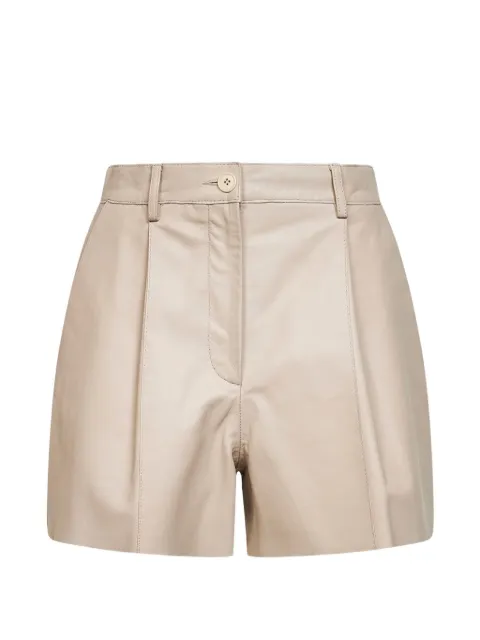 P.A.R.O.S.H. pleated leather shorts Neutrals D210595MACIOCK26038