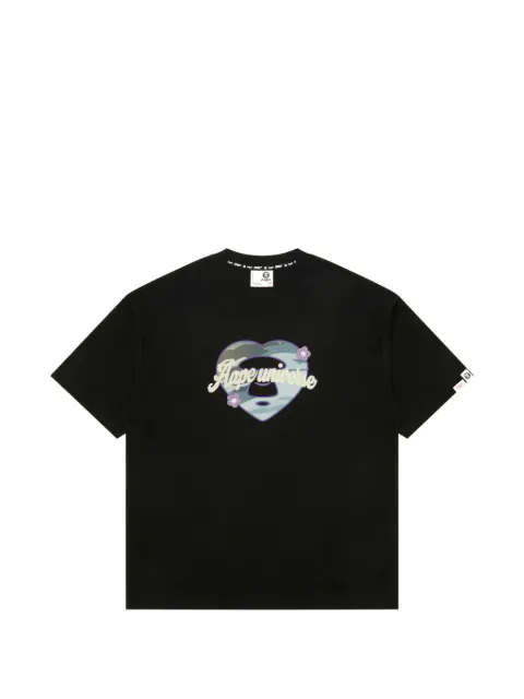 AAPE BY *A BATHING APE® heart-appliqué T-shirt Black ATE1895XXQ